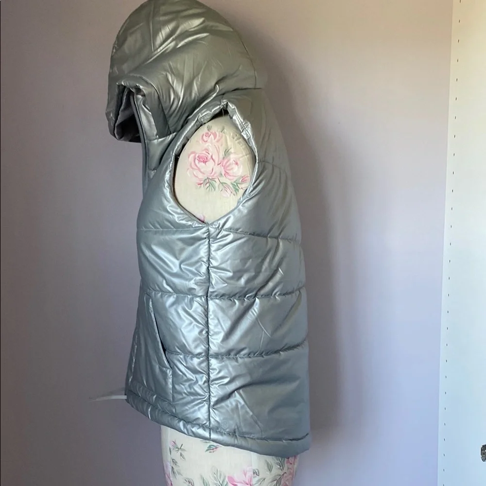 Zella Silver Quilted Puffer Vest